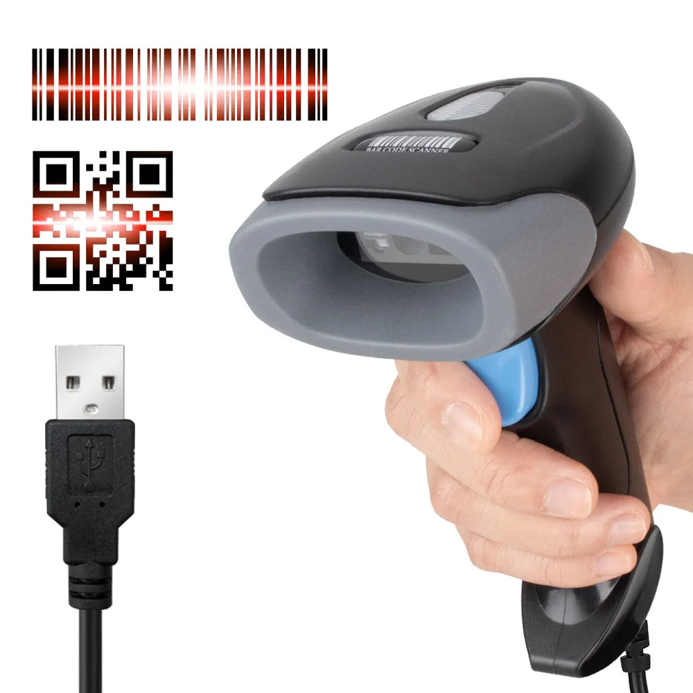 Kabelloser 2D/1D Barcode-Scanner 📡 – Bluetooth & USB QR-Code Handscanner für POS, Lager & Handel