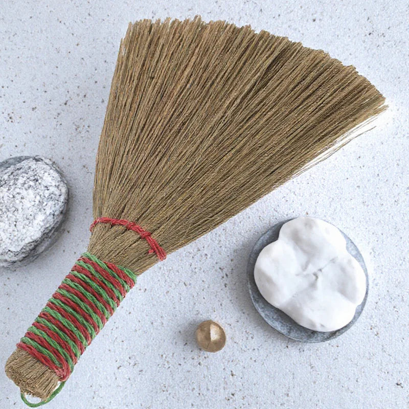 Handgewebter Miscanthus Strohbesen – Natürlicher Haushaltsbesen für Bodenreinigung & Möbelabstauben 🧹