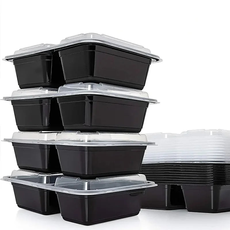 10er Set Einweg-Lebensmittelboxen 🍱 – Mit Deckel, mikrowellengeeignet, stapelbar & robust für Küche & Vorrat