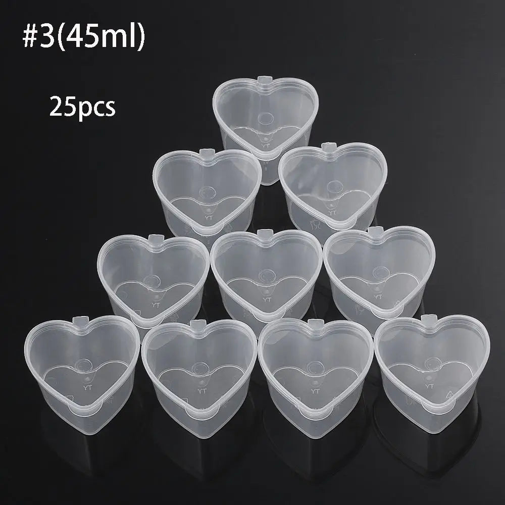 25 Stück Einweg-Saucenbecher 🍱 – 25/45 ml Kunststoffbehälter mit Klappdeckel für Take-Away & Dips