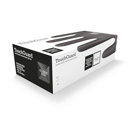 TouchGuard Black Einweg-Nitrilhandschuhe, Puderfrei und Latexfrei, Karton mit 100 Stück