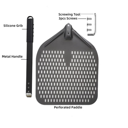 Aluminium Pizzaschieber 🍕 – 6”–14” Brotschieber & Pizzaofen-Wendeschaufel, Hart Eloxiertes Backwerkzeug für Küche & Pizzabackofen