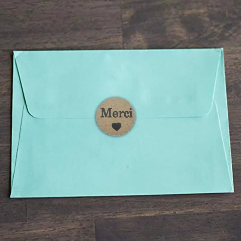 100–500 Stück Kraft „Merci“ Aufkleber ✨ – Französische Dankeschön-Sticker für Geschenkverpackungen & Briefumschläge