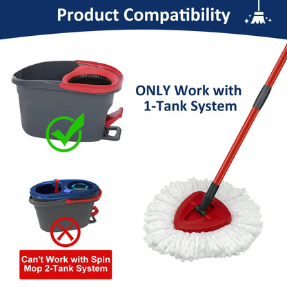 2er-Pack austauschbare Mopptücher mit Griff, multifunktionale Mikrofaser-Moppkopf-Nachfüllungen für Vileda EasyWring Schleudermopp für Hartböden
