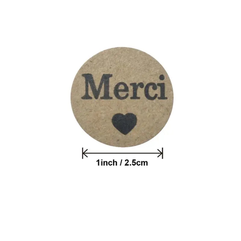 100–500 Stück Kraft „Merci“ Aufkleber ✨ – Französische Dankeschön-Sticker für Geschenkverpackungen & Briefumschläge