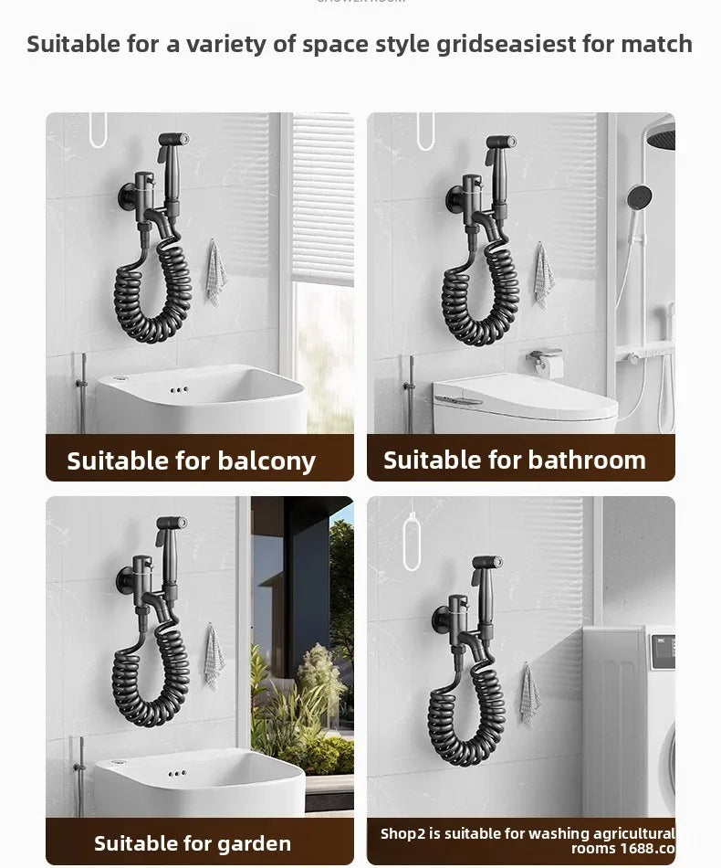 Balkon-Waschbeckenarmatur mit Bidetfunktion, wandmontiertes Badezimmer-WC mit Druckspülungg Water Gun for Hotels