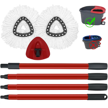 2er-Pack austauschbare Mopptücher mit Griff, multifunktionale Mikrofaser-Moppkopf-Nachfüllungen für Vileda EasyWring Schleudermopp für Hartböden