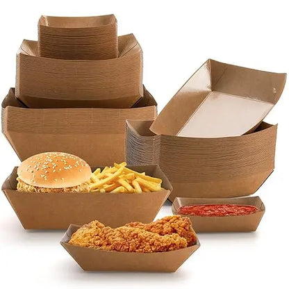 Einweg-Papier-Lebensmittelbehälter 🍟 – Stabile, langlebige Papierschalen für Pommes, Burger, Partys & Picknick