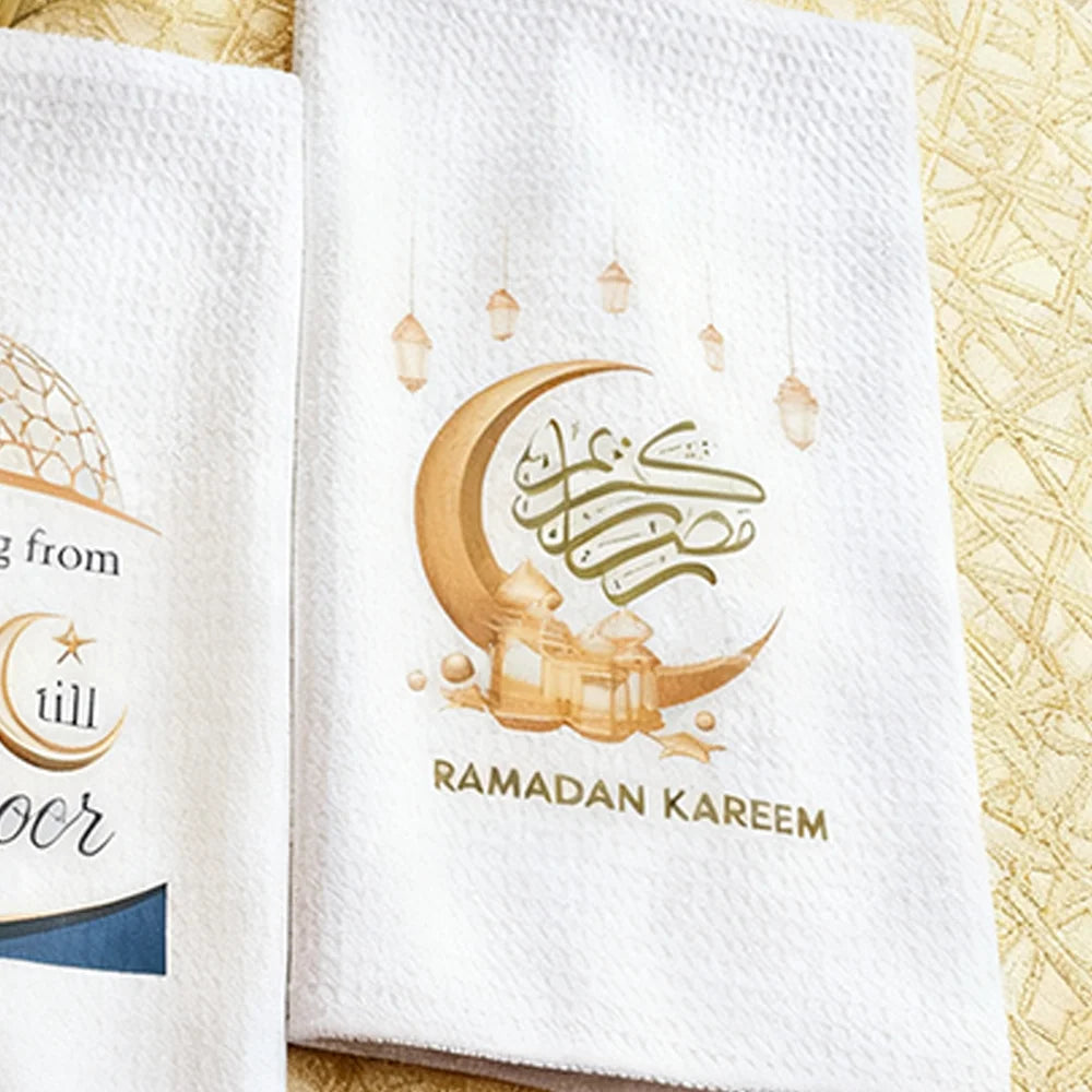 Ramadan Kareem Küchen-Geschirrtuch, Bismillah, Elhamdulillah, Mubarak, muslimischer islamischer Urlaub, Heimdekoration, Einweihungsgeschenk, Gastgeber/in