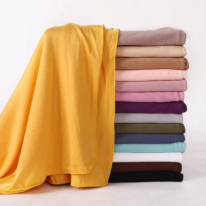 Damen Hijab Schal 🧕 – Weicher Modal Baumwolljersey Kopftuch, Einfarbig & Elegant