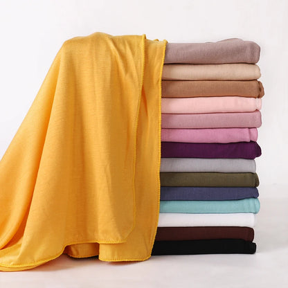 Damen Hijab Schal 🧕 – Weicher Modal Baumwolljersey Kopftuch, Einfarbig & Elegant