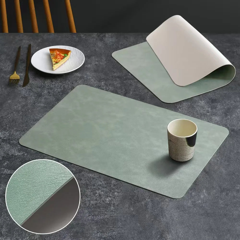 Kunstleder Tischsets Set 🍽️ – Quadratisch, isolierend für Küche, Esszimmer & Restaurant (1/4/6 Stück)