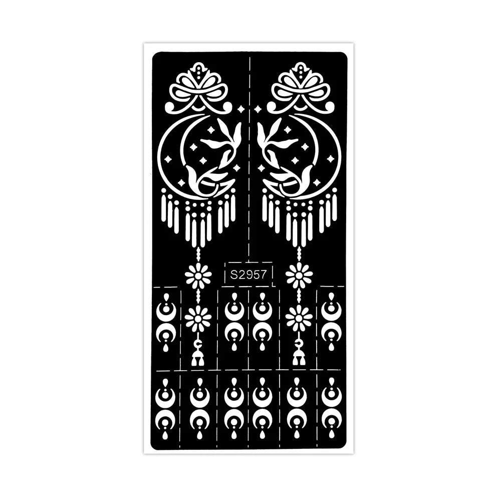 Henna Schablonen Set 🌙 – Wiederverwendbare Tattoo Vorlagen für Hände & Finger, ideal für Festivals & Body Art