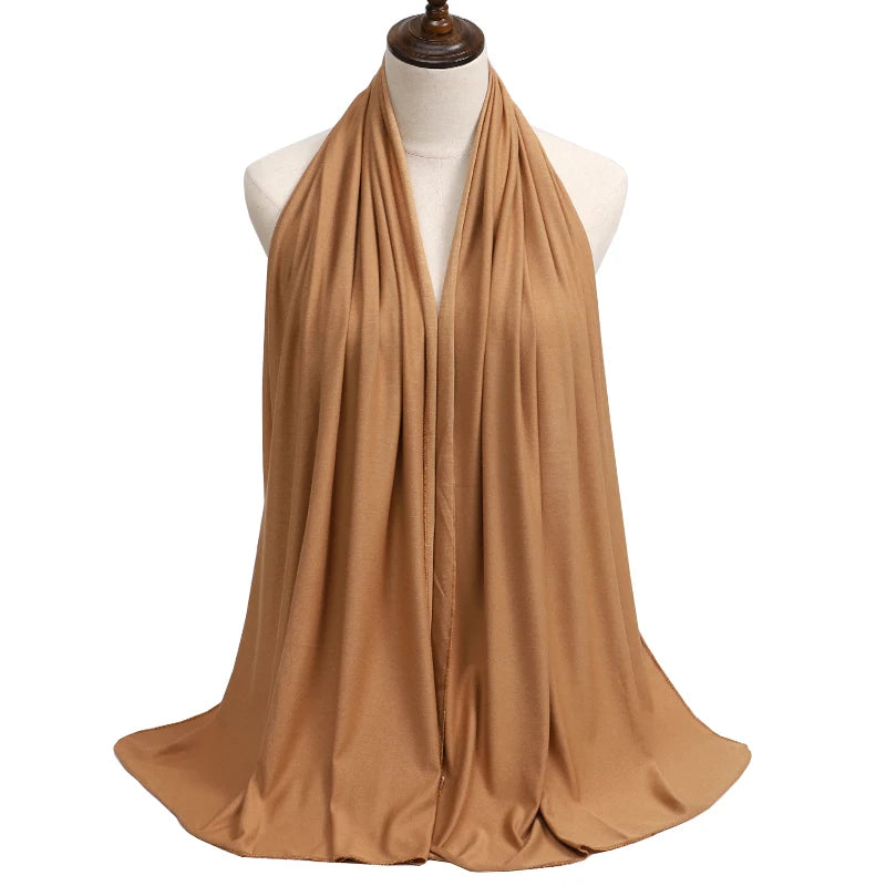 Damen Hijab Schal 🧕 – Weicher Modal Baumwolljersey Kopftuch, Einfarbig & Elegant