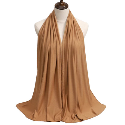 Damen Hijab Schal 🧕 – Weicher Modal Baumwolljersey Kopftuch, Einfarbig & Elegant