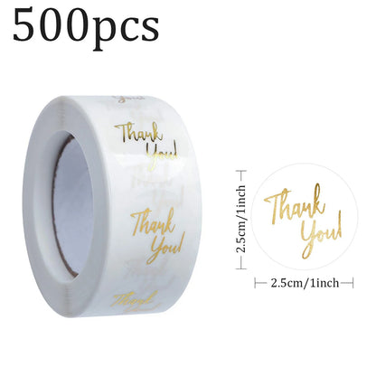 500 Stück „Danke“ Aufkleber Gold ✨ – Geschenk- & Verpackungssticker für Kleinunternehmen und Versandpakete