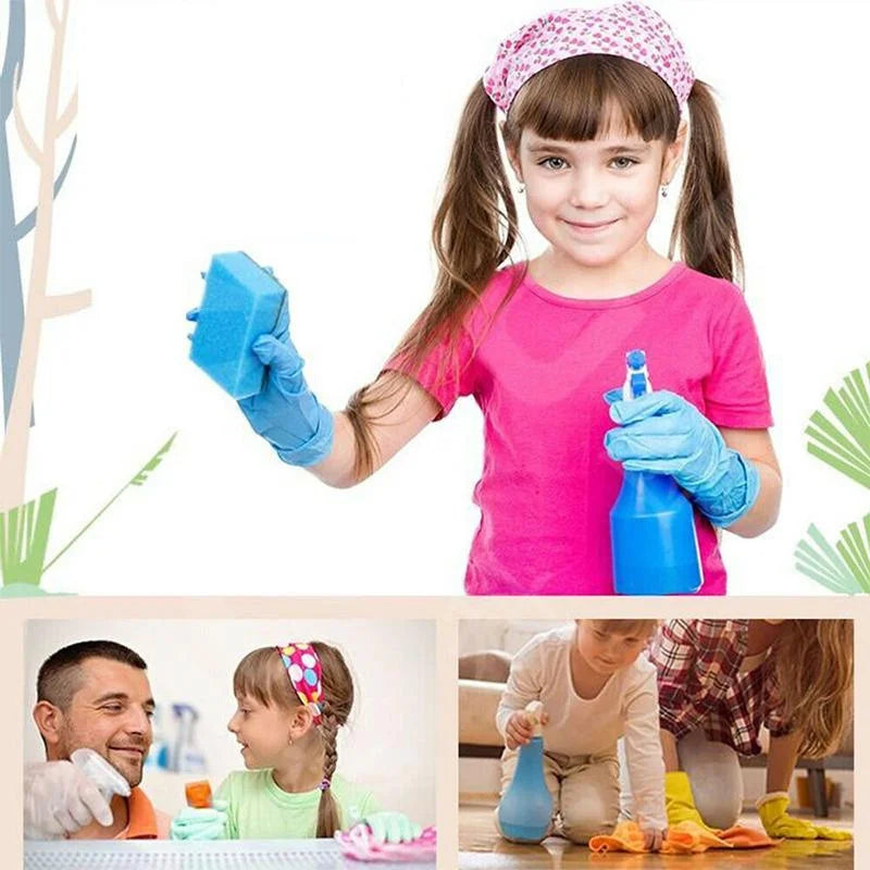 Einweg-Nitrilhandschuhe für Kinder, puderfrei, latexfrei, Haushaltsreinigungshandschuhe, Bastel-, Mal- und Gartenhandschuhe, Was Handschuhe