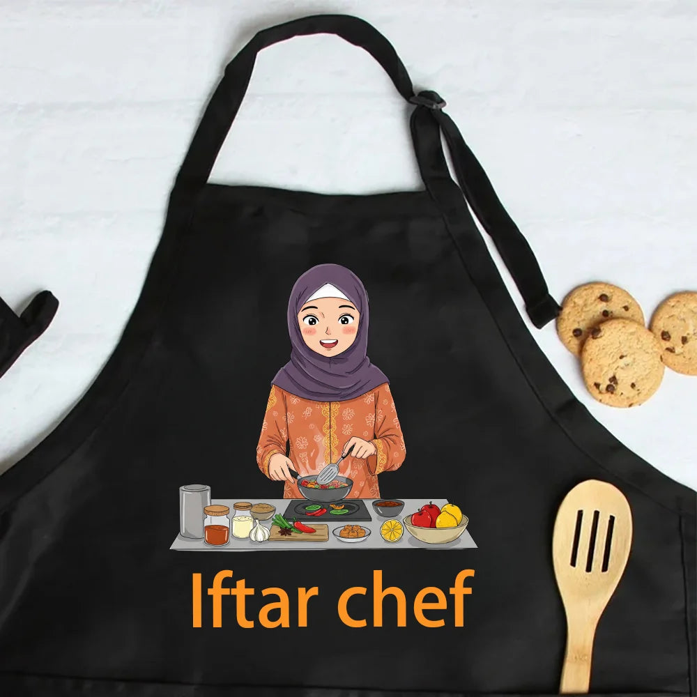 2026 Iftar Kochschürze Küchenzubehör Ramadan Schürze Geschenk für Köchin Mama Backen Eid Al-Adha Hajj Ramadan Kareem Iftar Artikel