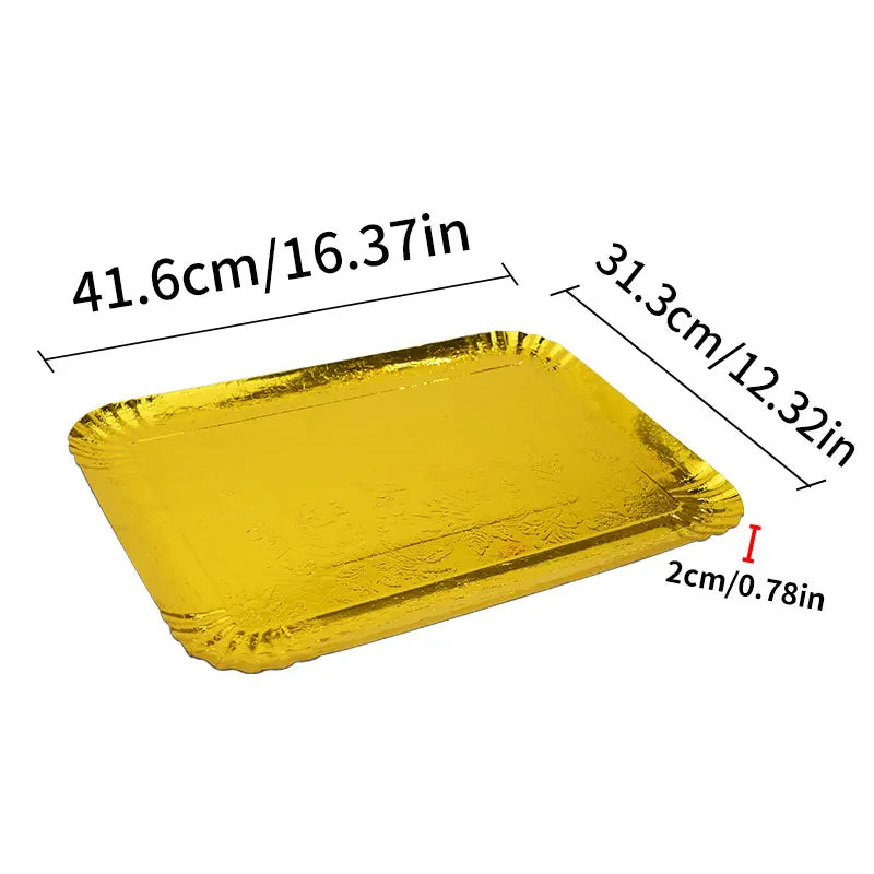 3er-Set Einweg-Servierplatten 🥂 – Gold & Silber, wasserdicht & fettabweisend für Party, Catering & Takeaway