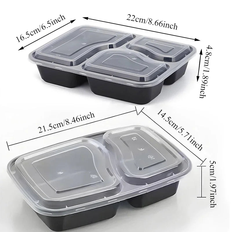 10er Set Einweg-Lebensmittelboxen 🍱 – Mit Deckel, mikrowellengeeignet, stapelbar & robust für Küche & Vorrat