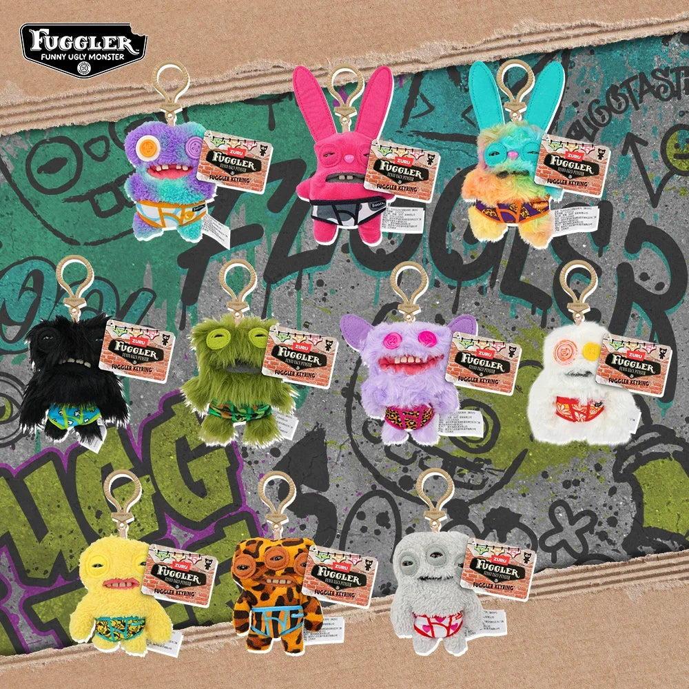 Fuggler lustige hässliche monster Plüschspielzeug Schlüsselanhänger Monsterhasen süße gefüllte fugg kawaii plüschpuppen anhänger geschenke für Kinder 12CM