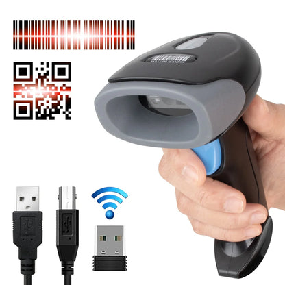 Kabelloser 2D/1D Barcode-Scanner 📡 – Bluetooth & USB QR-Code Handscanner für POS, Lager & Handel
