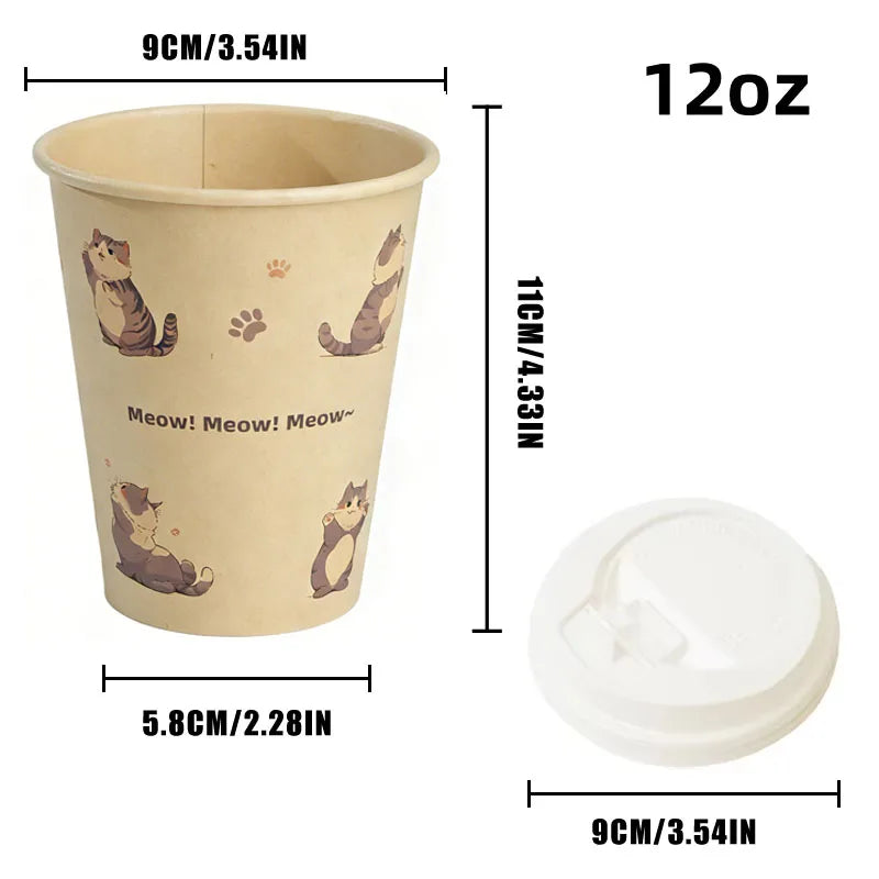 8–16oz Einweg-Kaffeebecher ☕ – Doppelwandige Kraftpapier-Becher mit Deckel für Heiß- & Kaltgetränke To-Go