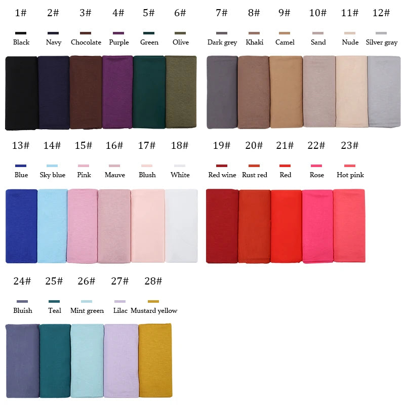 Damen Hijab Schal 🧕 – Weicher Modal Baumwolljersey Kopftuch, Einfarbig & Elegant
