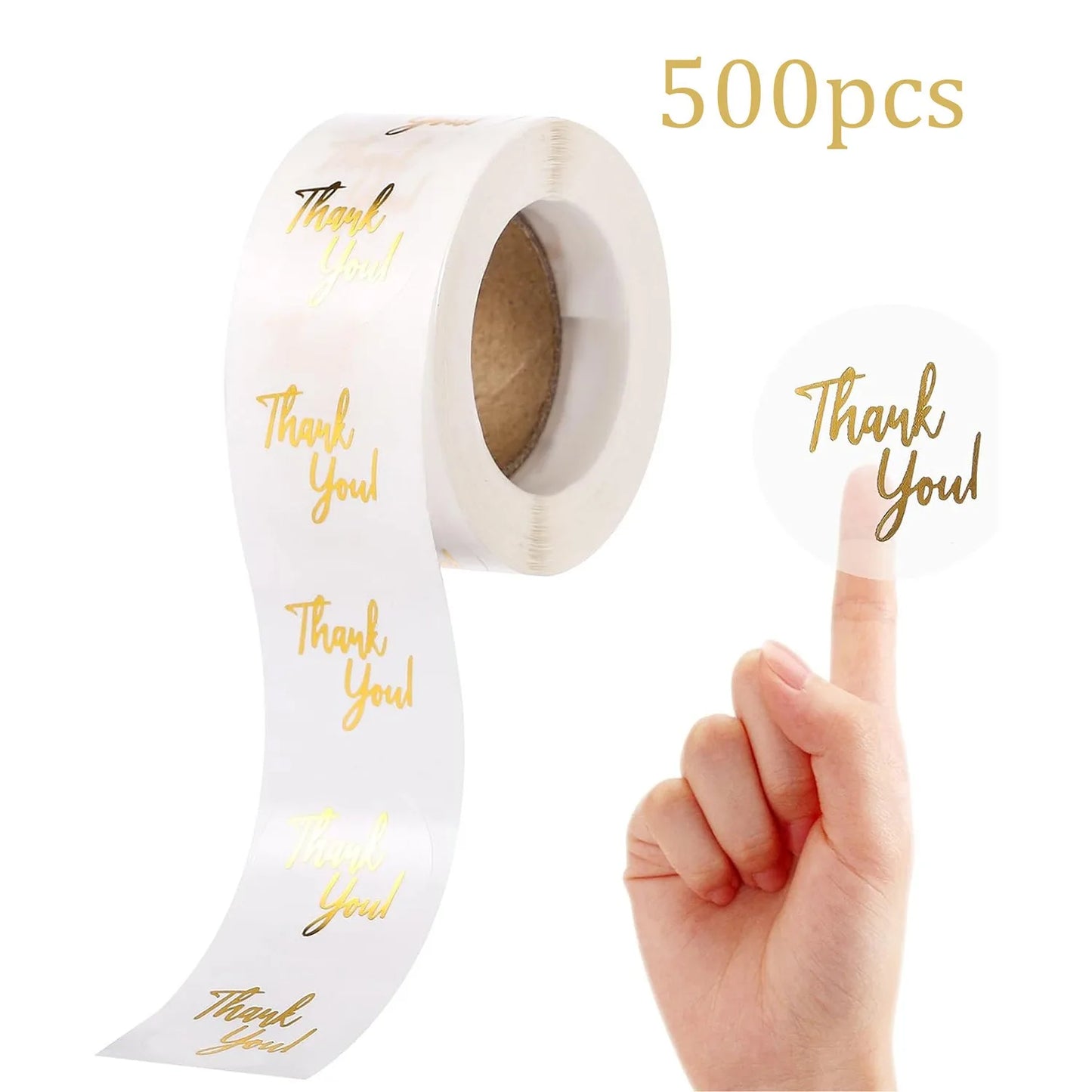 500 Stück „Danke“ Aufkleber Gold ✨ – Geschenk- & Verpackungssticker für Kleinunternehmen und Versandpakete
