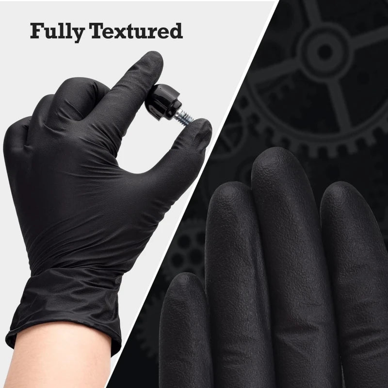 20/50/100 Stück schwarze Nitrilhandschuhe, Einweghandschuhe, latexfrei, für Haushalt, Küche, Reinigung, Industrie, Kosmetik, Tattoos