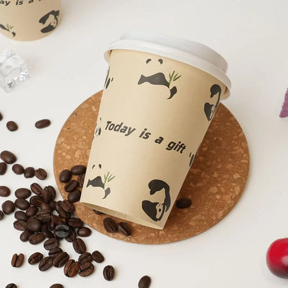8–16oz Einweg-Kaffeebecher ☕ – Doppelwandige Kraftpapier-Becher mit Deckel für Heiß- & Kaltgetränke To-Go