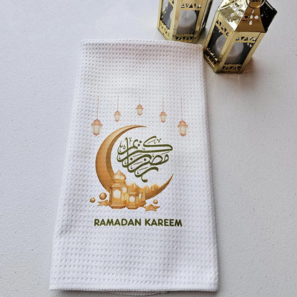 Ramadan Kareem Küchen-Geschirrtuch, Bismillah, Elhamdulillah, Mubarak, muslimischer islamischer Urlaub, Heimdekoration, Einweihungsgeschenk, Gastgeber/in
