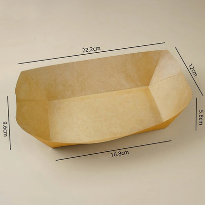 50 Stück Einweg-Snackschalen, Gebäckteller, Dessertteller aus Kraftpapier, ölbeständige Pappschalen, Partygeschirr