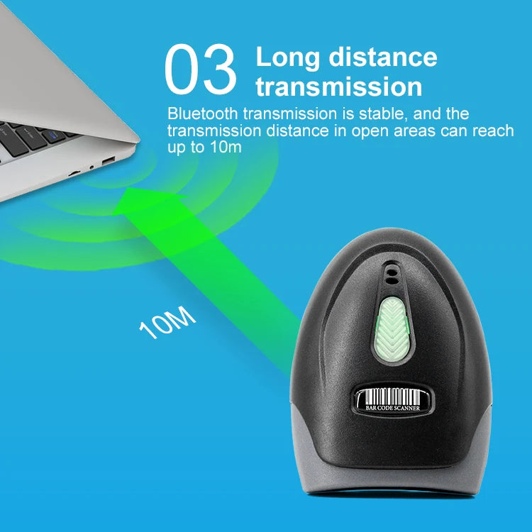Kabelloser 2D/1D Barcode-Scanner 📡 – Bluetooth & USB QR-Code Handscanner für POS, Lager & Handel