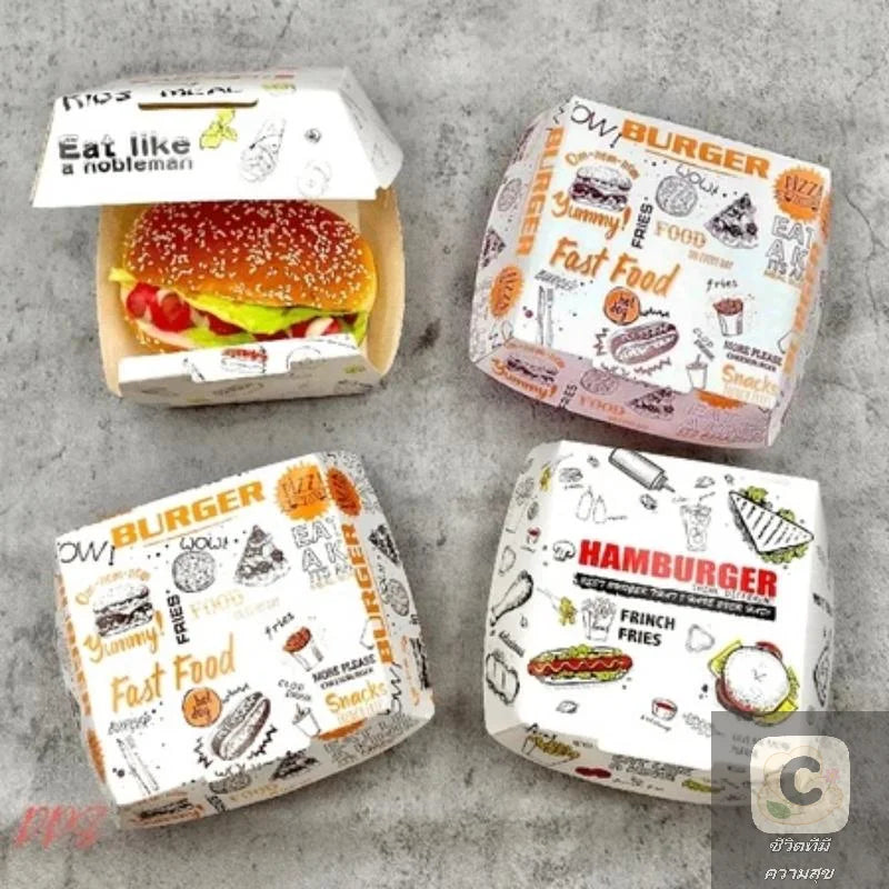 50/100 Stück Einweg-Burgerboxen 🍔 – Fettbeständige, lebensmittelechte Take-Away-Boxen für Fast Food