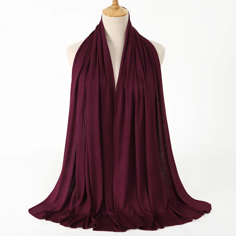 Damen Hijab Schal 🧕 – Weicher Modal Baumwolljersey Kopftuch, Einfarbig & Elegant