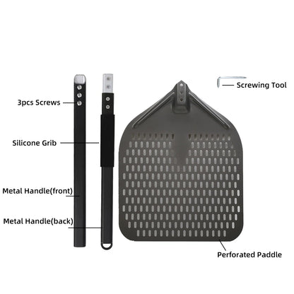 Aluminium Pizzaschieber 🍕 – 6”–14” Brotschieber & Pizzaofen-Wendeschaufel, Hart Eloxiertes Backwerkzeug für Küche & Pizzabackofen