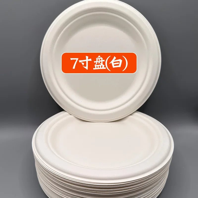 20 Stück Bio Einwegteller & Löffel 🌿 – Kompostierbares Zuckerrohrfaser Geschirr, robust & umweltfreundlich