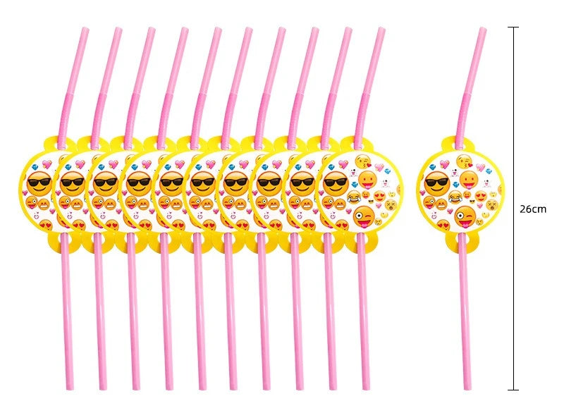 136-teiliges Emoji-Partygeschirr-Set mit lächelnden Gesichtern, Pappbecher und -teller, Einweggeschirr für Geburtstage, Feste und Feiern, Partydekoration