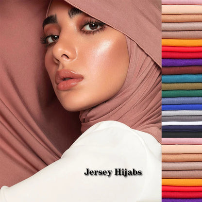 Damen Hijab Schal 🧕 – Weicher Modal Baumwolljersey Kopftuch, Einfarbig & Elegant