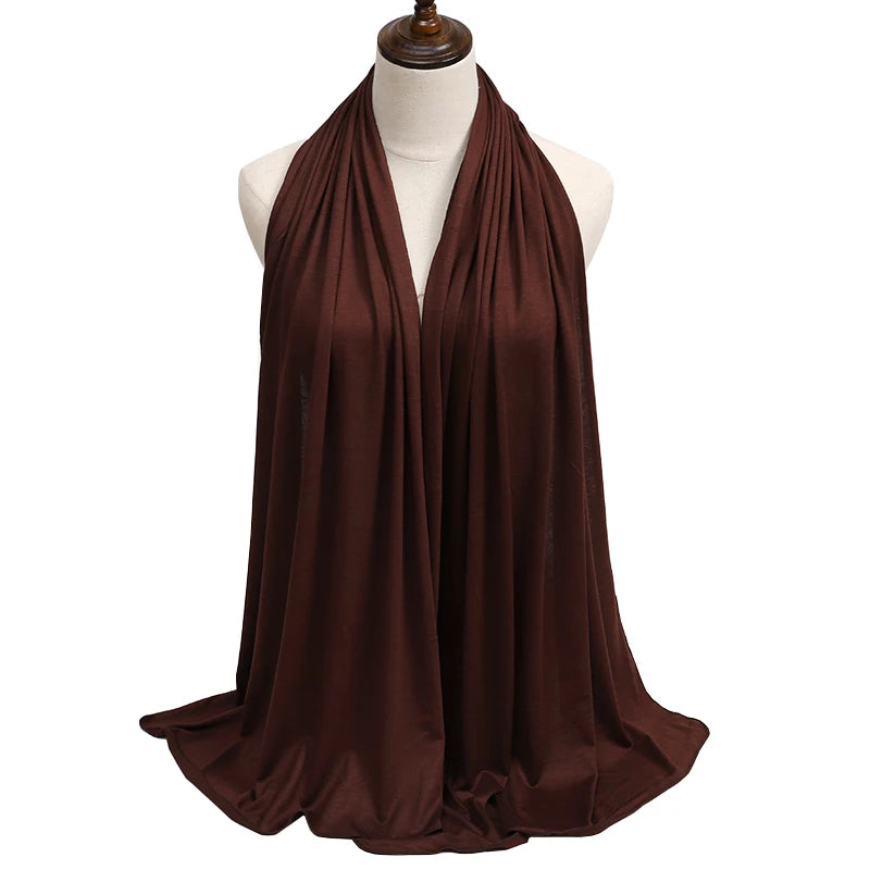 Damen Hijab Schal 🧕 – Weicher Modal Baumwolljersey Kopftuch, Einfarbig & Elegant