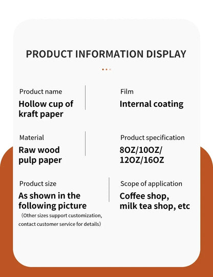 8–16oz Einweg-Kaffeebecher ☕ – Doppelwandige Kraftpapier-Becher mit Deckel für Heiß- & Kaltgetränke To-Go