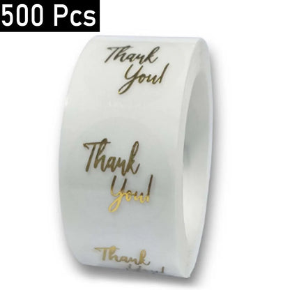 500 Stück „Danke“ Aufkleber Gold ✨ – Geschenk- & Verpackungssticker für Kleinunternehmen und Versandpakete