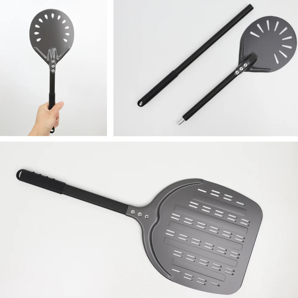 Aluminium Pizzaschieber 🍕 – 6”–14” Brotschieber & Pizzaofen-Wendeschaufel, Hart Eloxiertes Backwerkzeug für Küche & Pizzabackofen