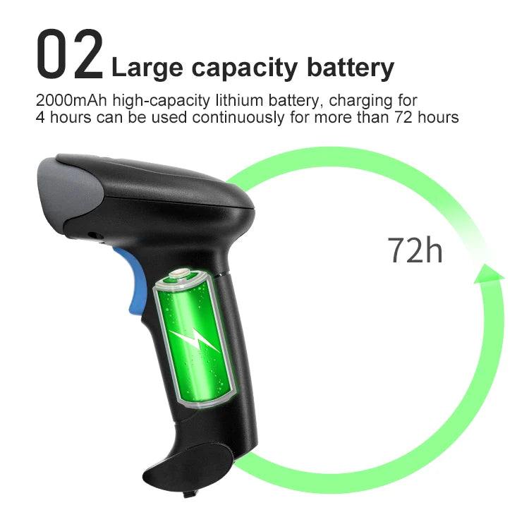 Kabelloser 2D/1D Barcode-Scanner 📡 – Bluetooth & USB QR-Code Handscanner für POS, Lager & Handel
