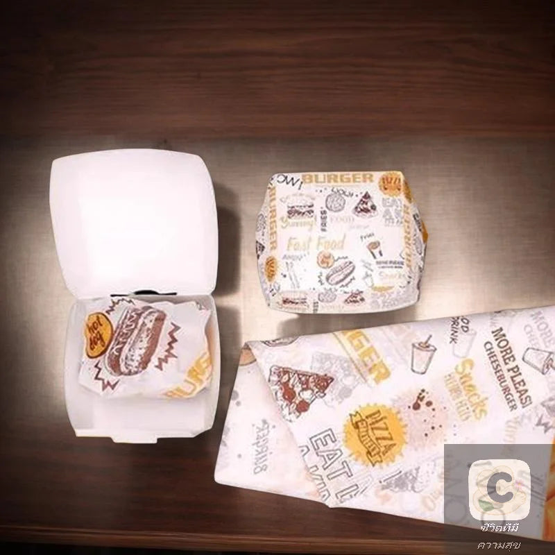 50/100 Stück Einweg-Burgerboxen 🍔 – Fettbeständige, lebensmittelechte Take-Away-Boxen für Fast Food