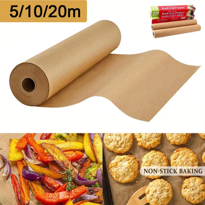 5–20 m Backpapier Rolle 🍪 – Antihaftbeschichtet & vorgeschnitten für Backofen, Airfryer & Grill