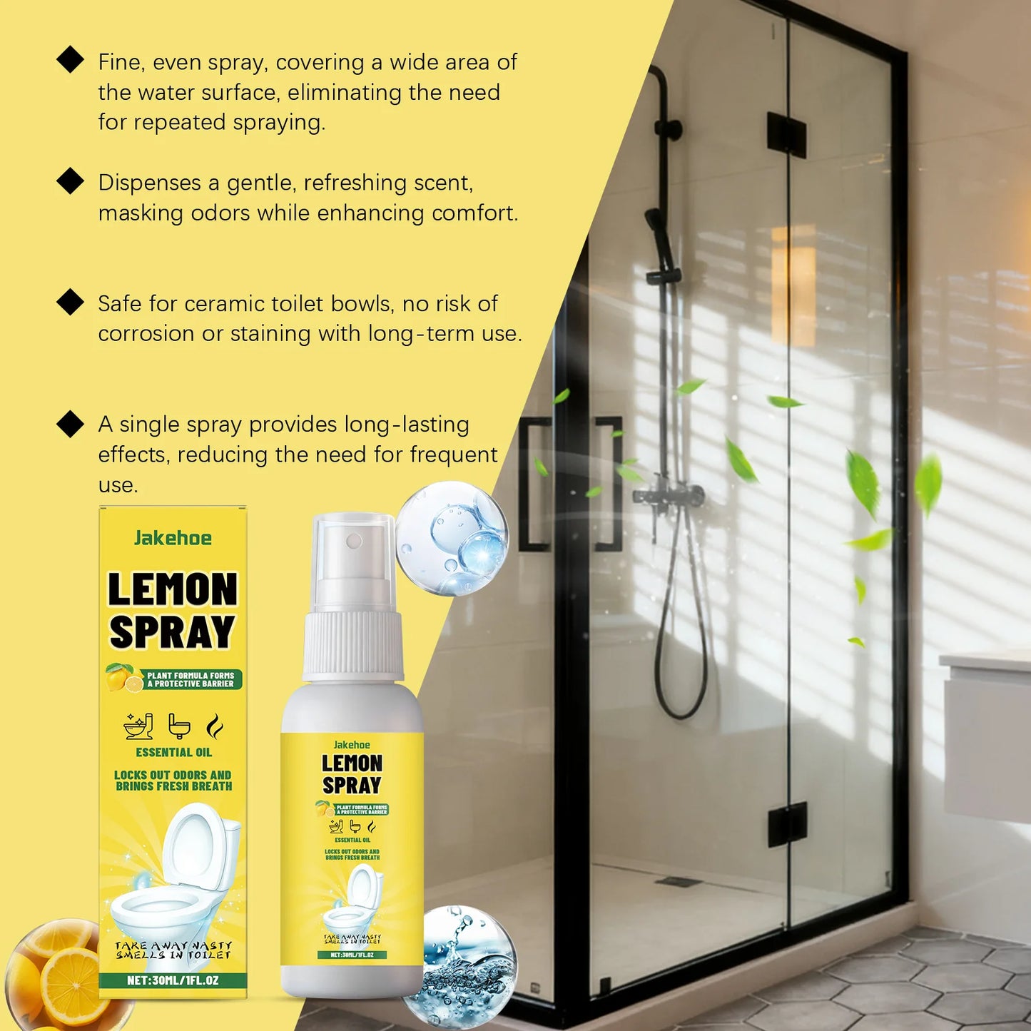 Toiletten-Deodorierungsspray 🍋 – Reinigt, entfernt Kalk & sorgt für langanhaltend frischen Badezimmerduft