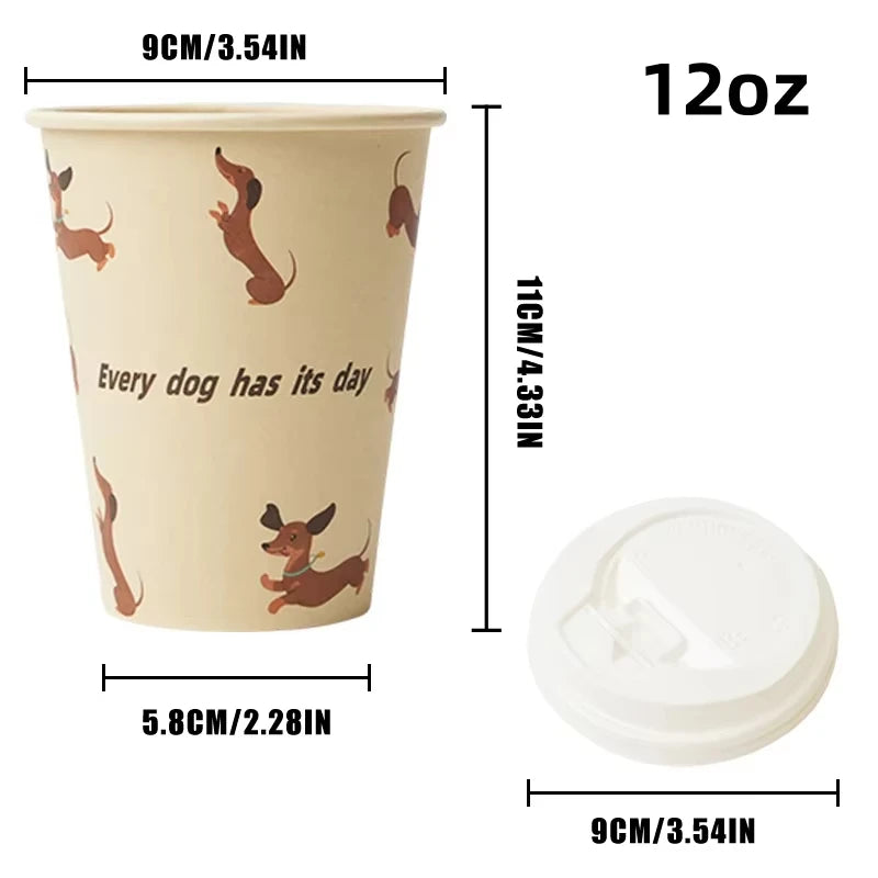 8–16oz Einweg-Kaffeebecher ☕ – Doppelwandige Kraftpapier-Becher mit Deckel für Heiß- & Kaltgetränke To-Go