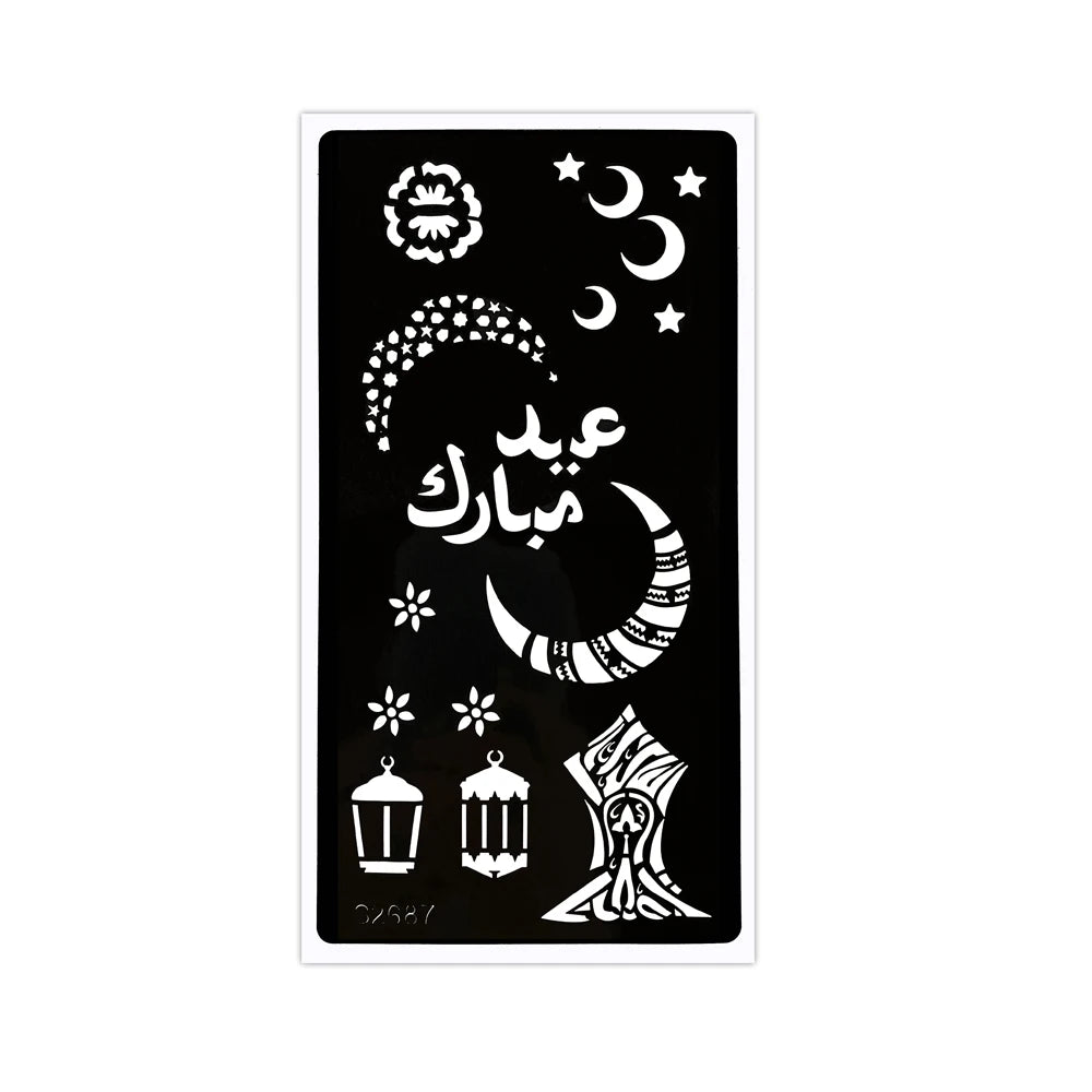 Henna Schablonen Set 🌙 – Wiederverwendbare Tattoo Vorlagen für Hände & Finger, ideal für Festivals & Body Art